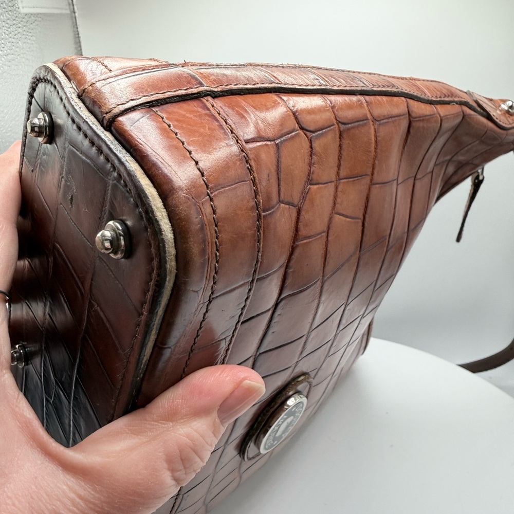 Vintage Dooney & Bourke Brown Croco Embossed Leather Hobo‎ Bag + Wallet USA - Picture 10 of 16